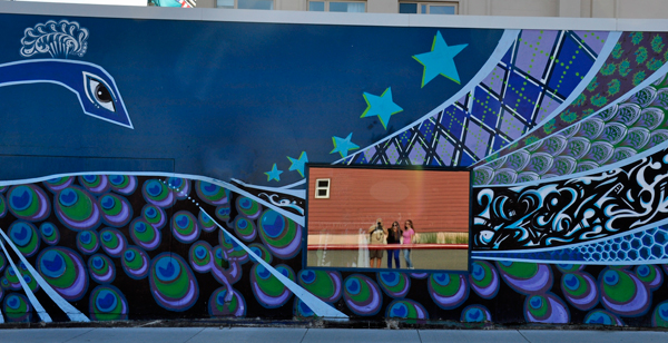 mural and reflection in Fairbanks